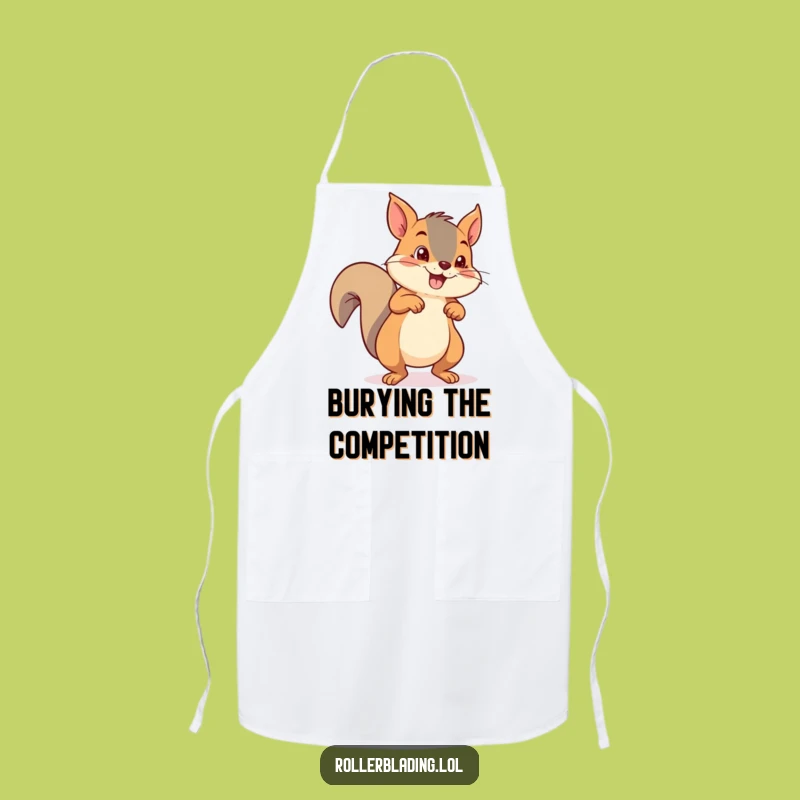 Funny Squirrel Roller Skating Apron: Cook with Nutty Fun