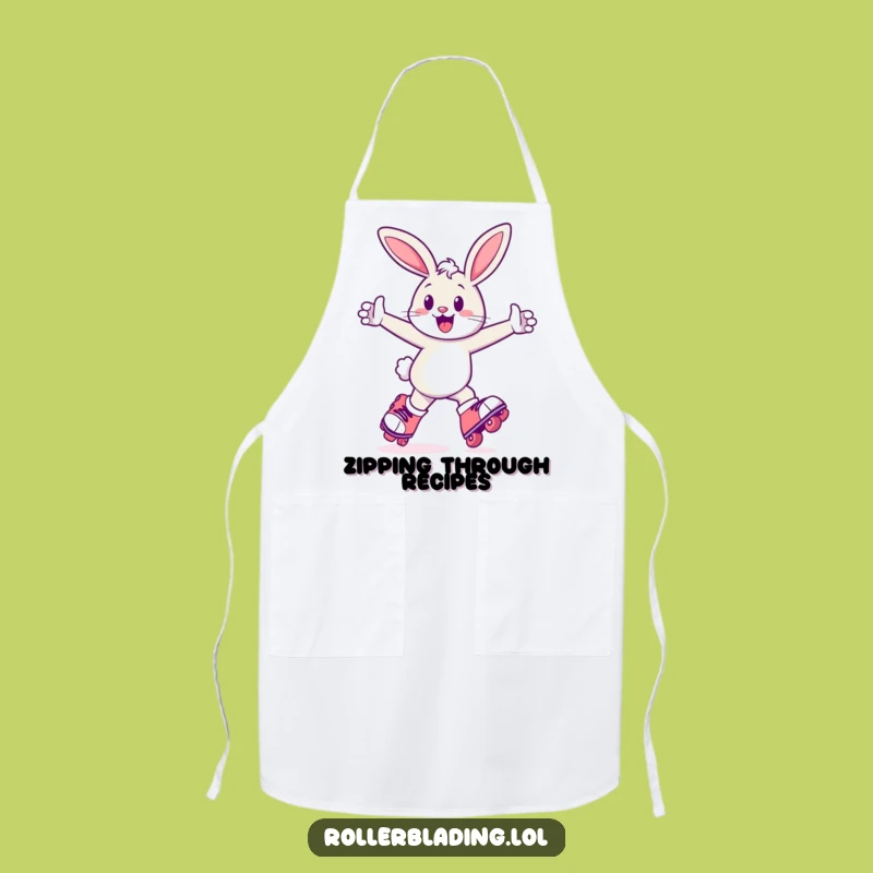 Funny Bunny Roller Skate Apron - Whimsical Kitchen Fun Gift for Bakers