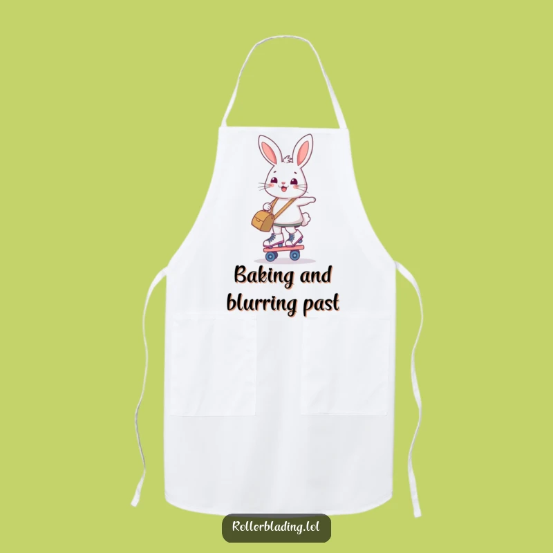Funny Bunny Roller Skate Chef Apron: Cook with Determination