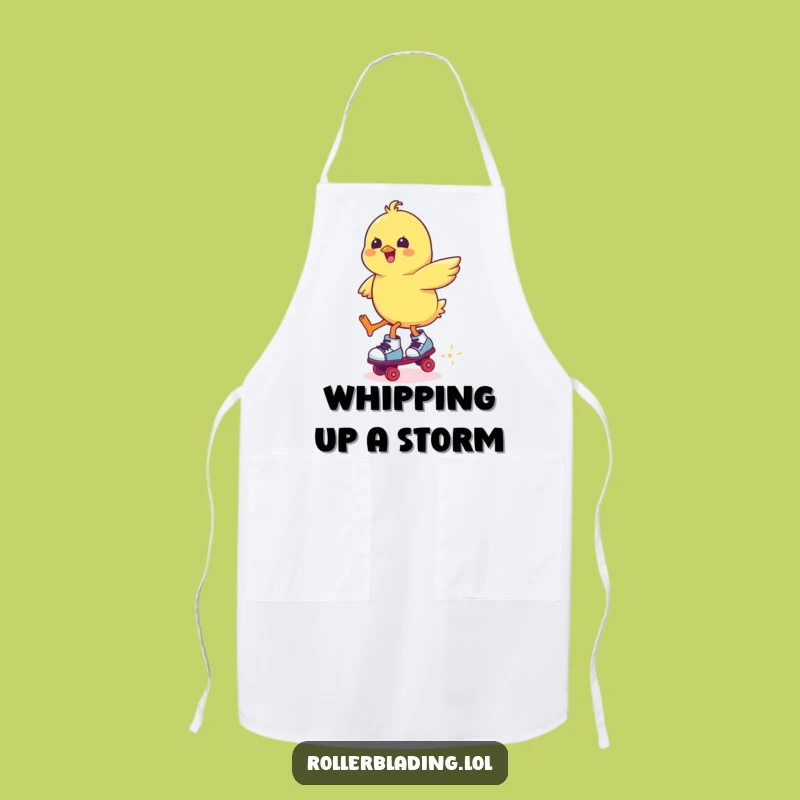 Funny Chick Roller Skating Jump Apron: Cook with Cheer & Style