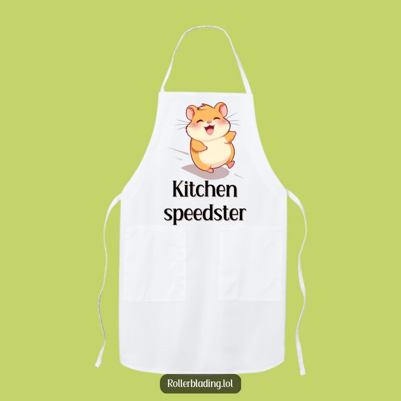 Funny Giggling Hamster Apron - Speeding Downhill for Fun Cooking