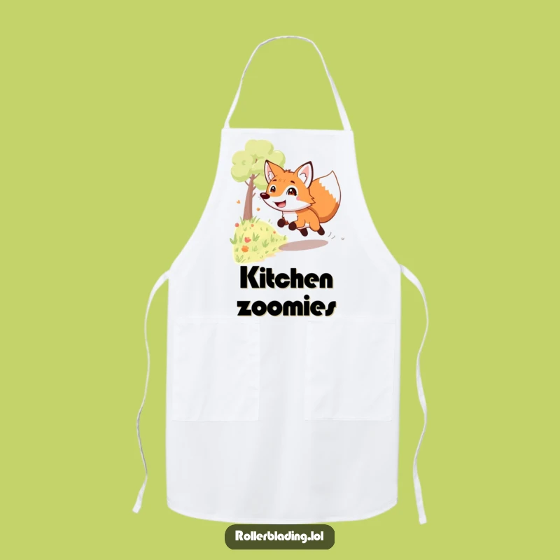 Funny Grinning Fox Apron: Cook with Playful Speedster Flair and Style