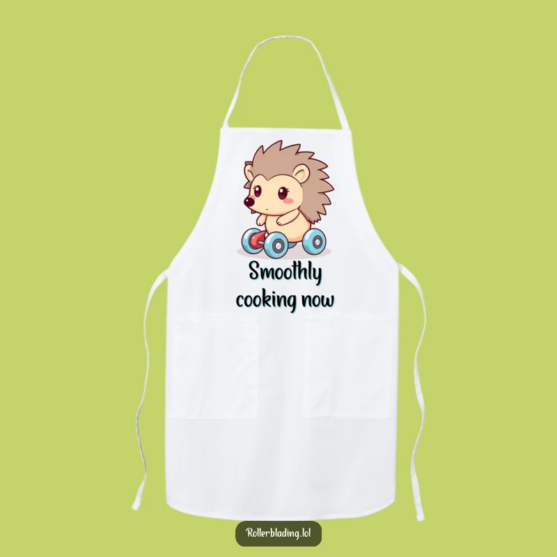 Funny Hedgehog Roller Skater Apron: Smooth Moves in the Kitchen