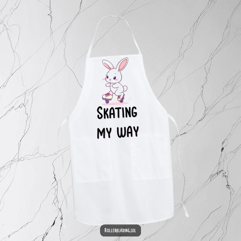 Funny Roller Skating Rabbit Apron: A curious rabbit skates in the kitchen, adding a whimsical and protective touch to cooking.