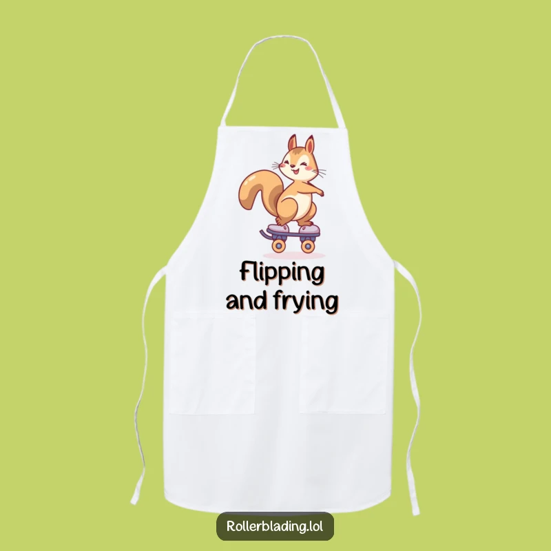 Funny Squirrel Roller Skate Apron: Cook with Cheerful Squirrel Balance