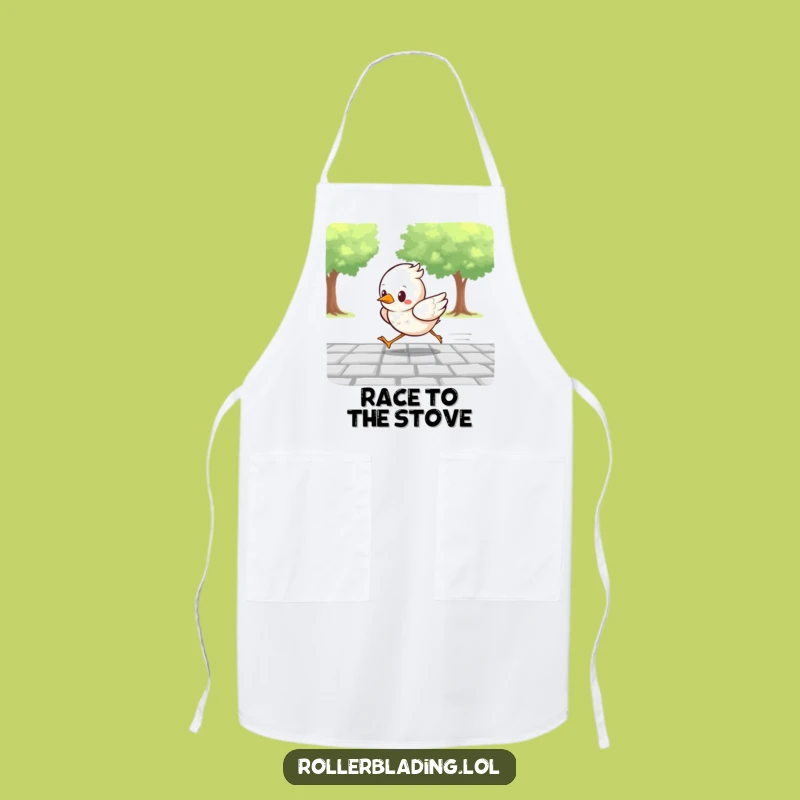 Funny Determined Bird Apron: Fast-Paced Cooking with Flair