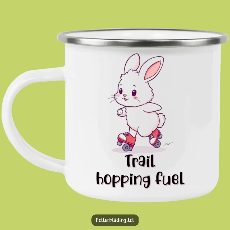 Adventure Ready Funny Bunny Roller Skating Camping Mug: Wobbly Journeys