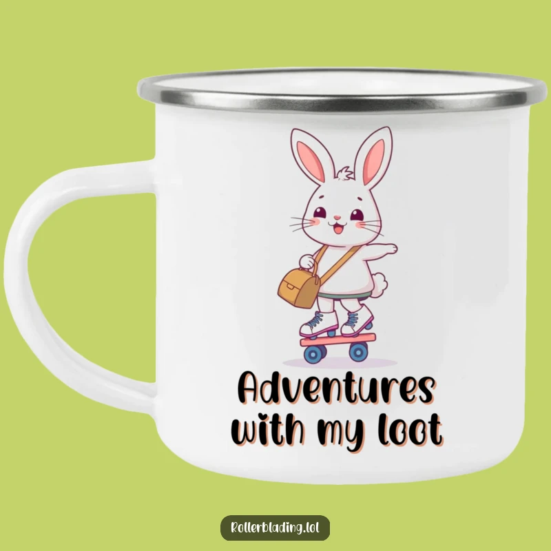 Funny Bunny Roller Skate Adventure Mug: Determined Fun