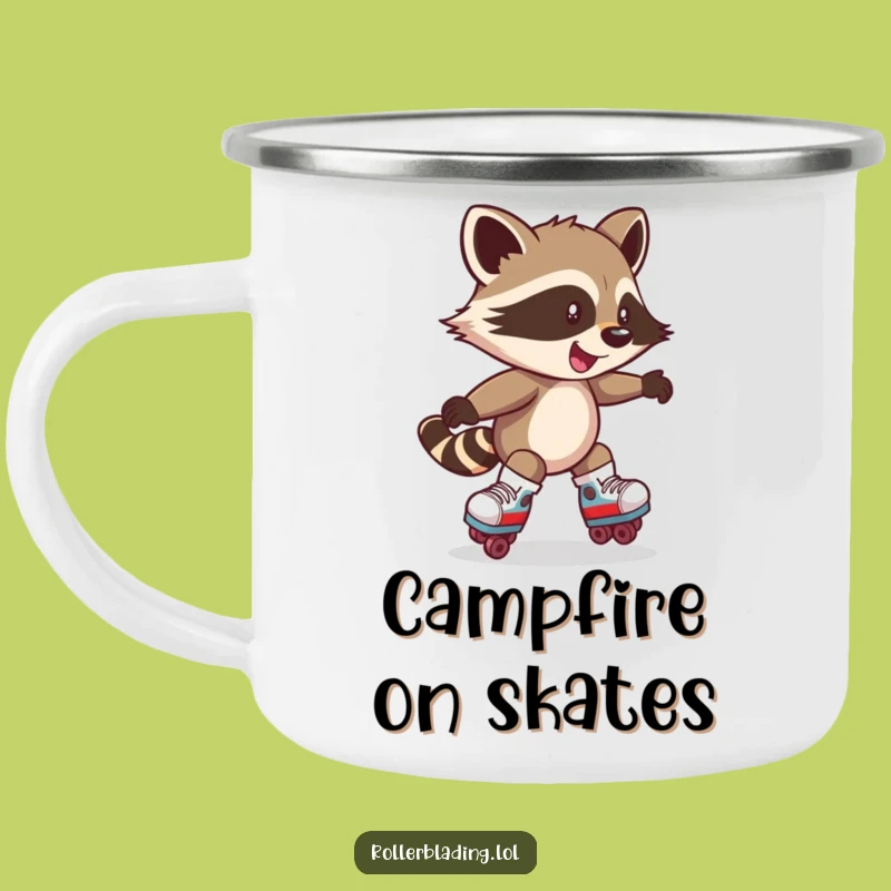 Funny Raccoon Skater Camping Mug: Outdoor Fun, Perfect Gift for Adventurers