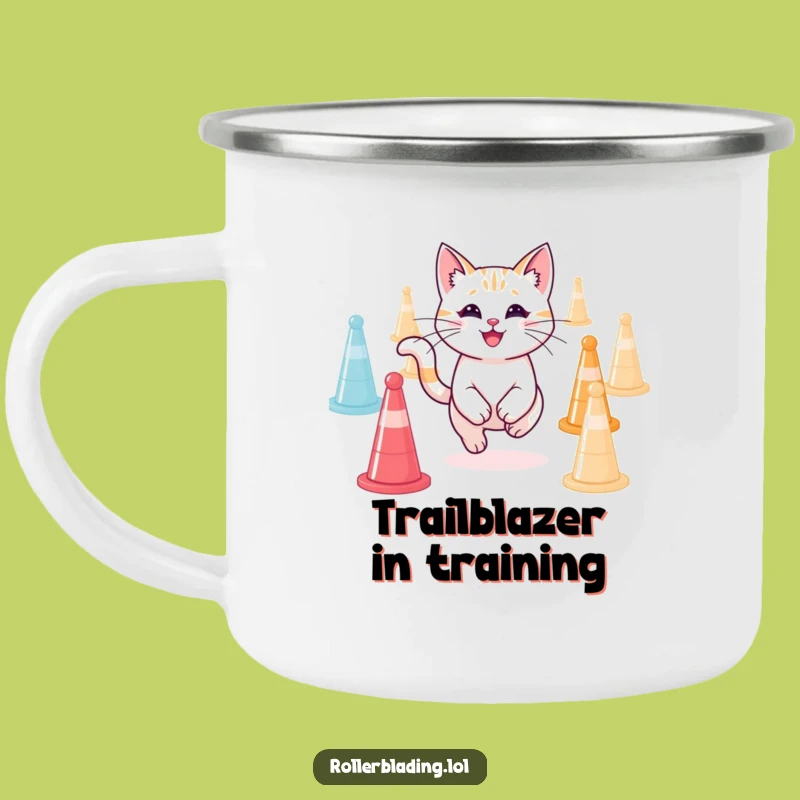 Funny Cat Agility Campfire Mug - Brave the Outdoors with Laughter