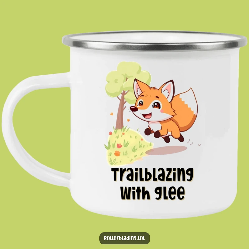 Funny Grinning Fox Camping Mug: Adventure Fuel with a Playful Speedster's Style