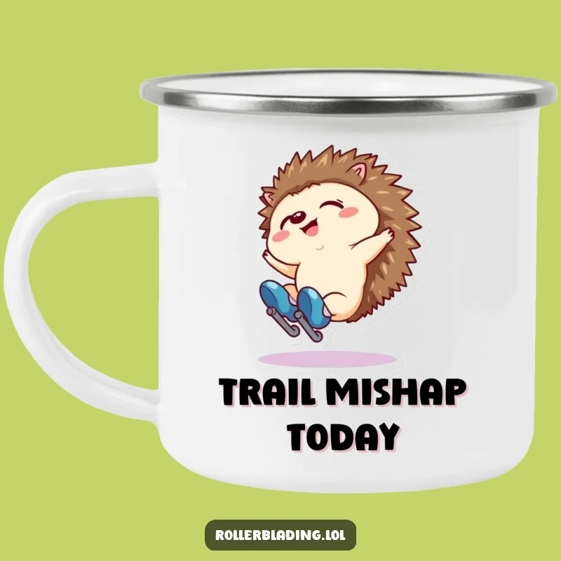 Funny Hedgehog Fall Camping Mug: Outdoor Stumbles, Perfect Gift for Campers