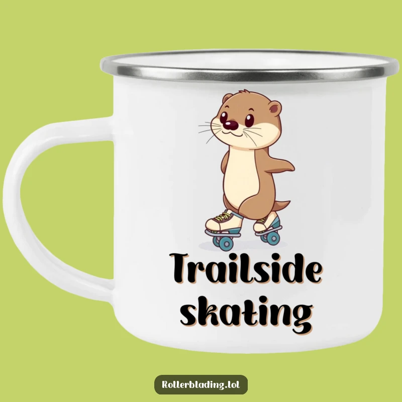 Funny Otter Roller Skating Camping Mug: Adventure with Poise and Hilarious Style