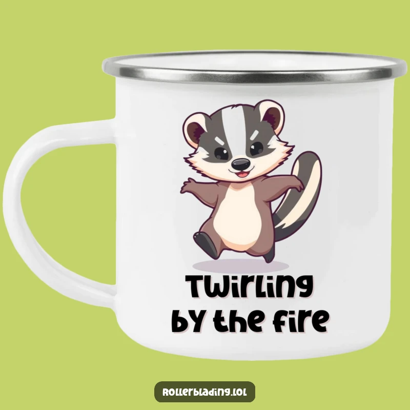 Funny Spinning Badger Camping Mug - Whimsical Outdoor Humor, Durable