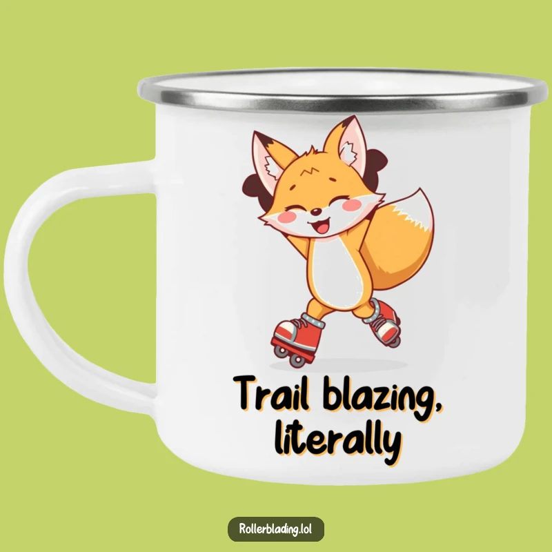 Funny Fox Rollerblading Camping Mug - Outdoor Joyful Spin Cup