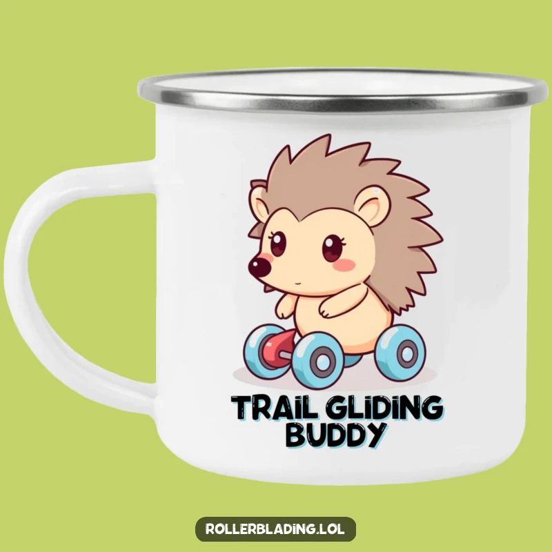 Funny Hedgehog Roller Skater Camping Mug: Smooth Gliding Fun
