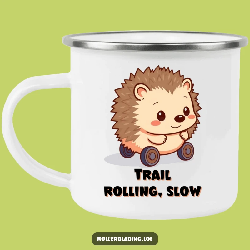 Funny Hedgehog Camping Mug: Trail-Ready Caution, Adventure Funny Gift