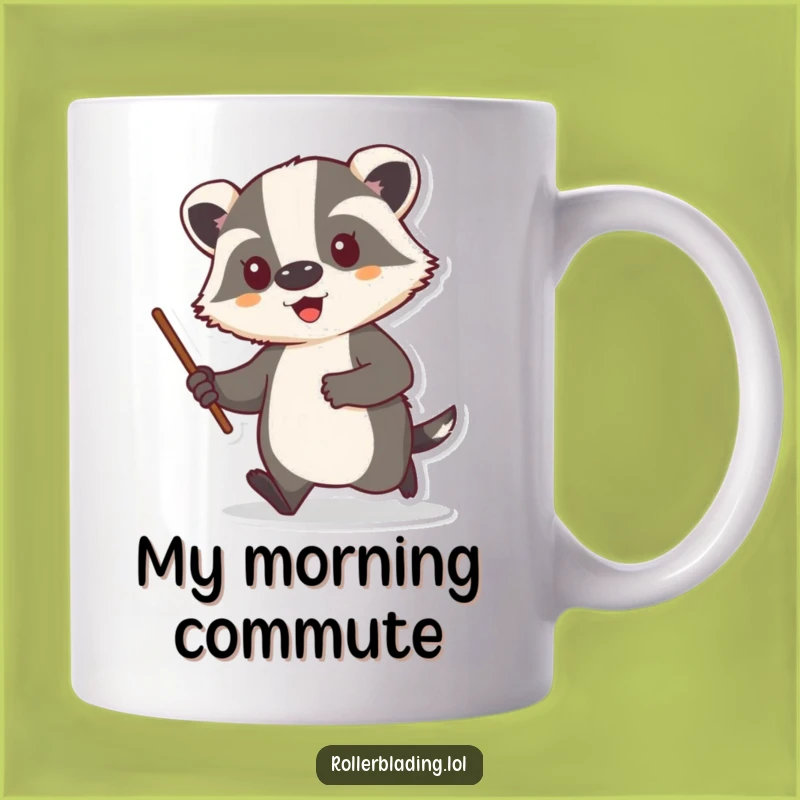 Funny Badger Cruise Mug - A Proud Badger with Stick, Perfect Funny Gift Idea