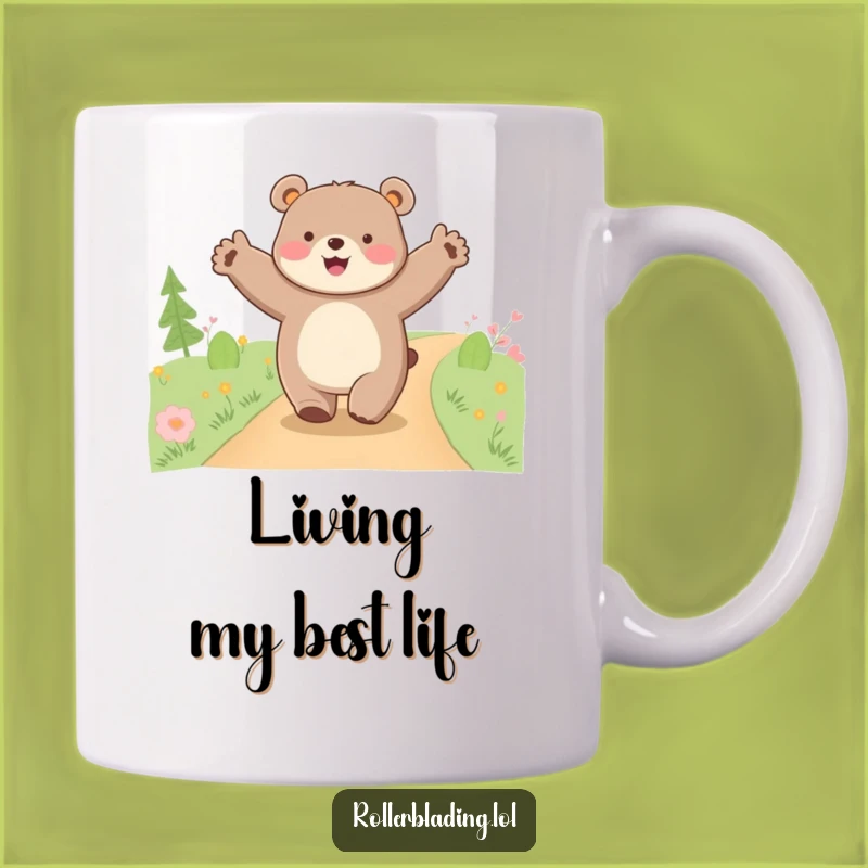Funny Happy Bear Cruising Mug: Joyful Journey Gift for Adventure Lovers