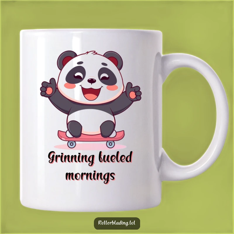 Funny Panda Skating Mug: Joyful Gliding, Perfect Gift for Skating Enthusiasts