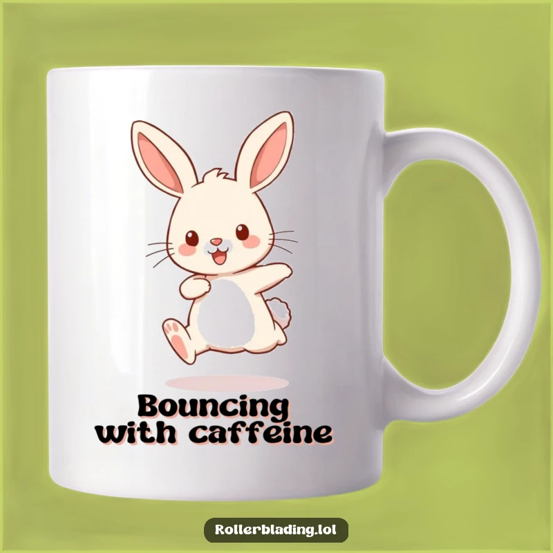 Funny Rabbit Jogging Mug - Energetic Bouncing Legs Gift Idea