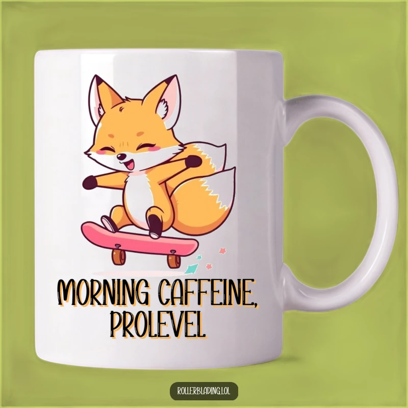 Funny Skating Fox Mug: A Hilarious Cool Trick Gift for Skateboard Lovers