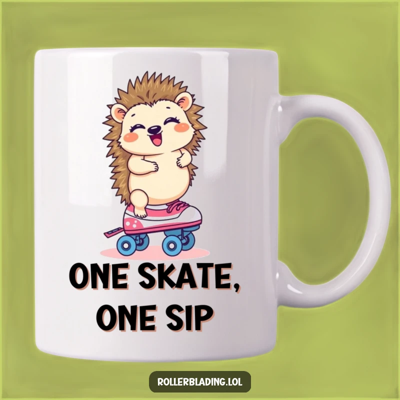 Funny Hedgehog Roller Skating Mug: Hilarious Gift for Skaters & Animal Lovers