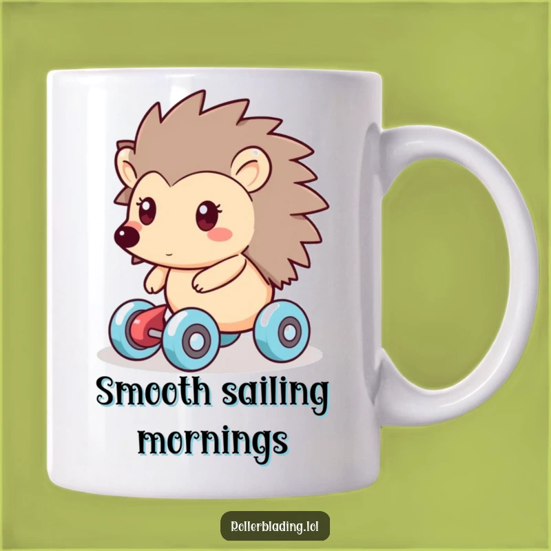 Funny Hedgehog Roller Skater Mug: Smooth Gliding Fun Gift