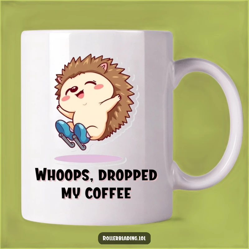 Funny Hedgehog Fall Mug: Clumsy Humor, Perfect Gift for Tripping Friends