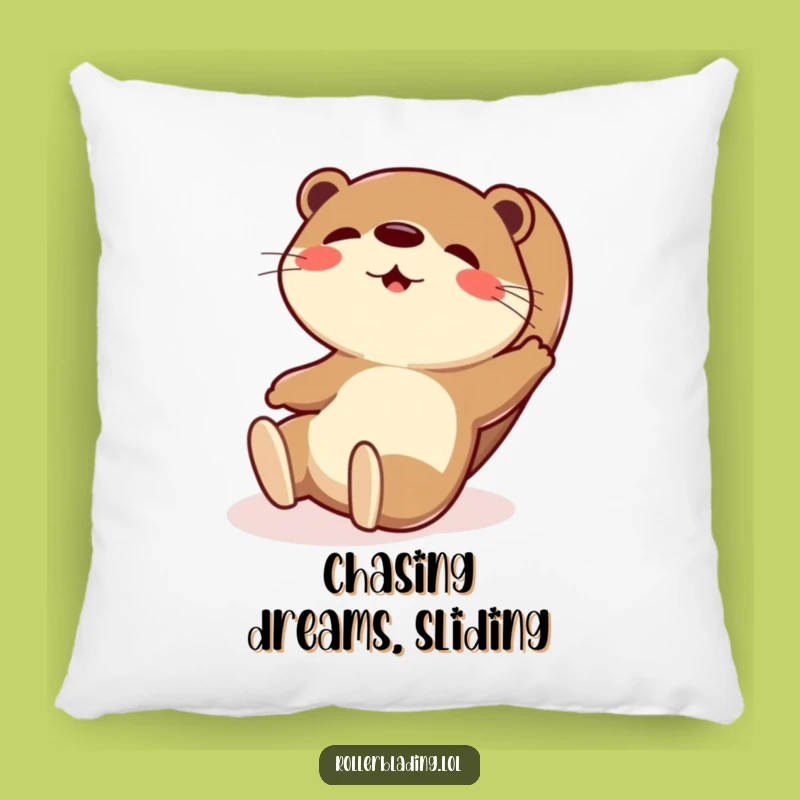 Funny Otter Sliding Pillow - Cozy Playful Exaggerated Decor