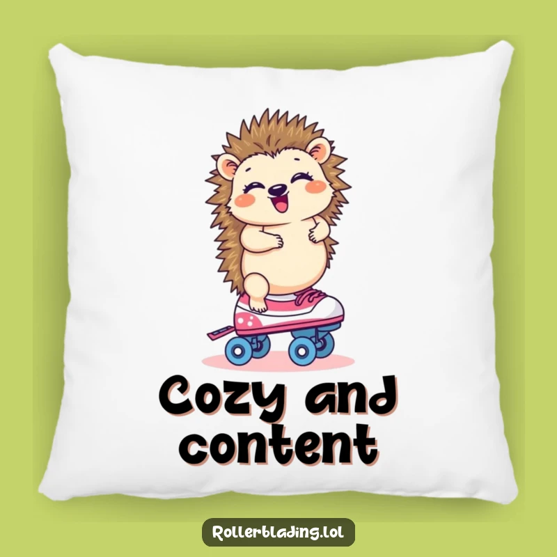Soft Funny Hedgehog Roller Skating Pillow: Snuggle Up with Smiles