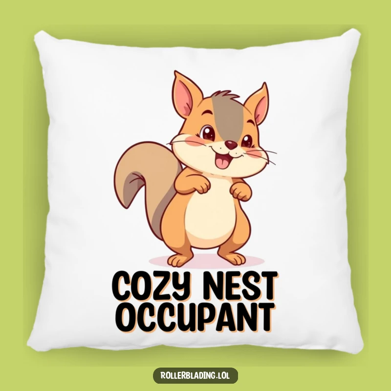 Soft Funny Squirrel Roller Skating Pillow: Snuggle with Mischief