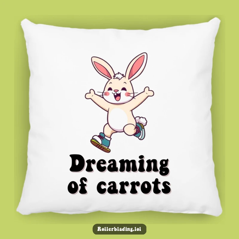 Funny Bunny Roller Skating Pillow: Cozy Jumps, Hilarious Comfort Gift!