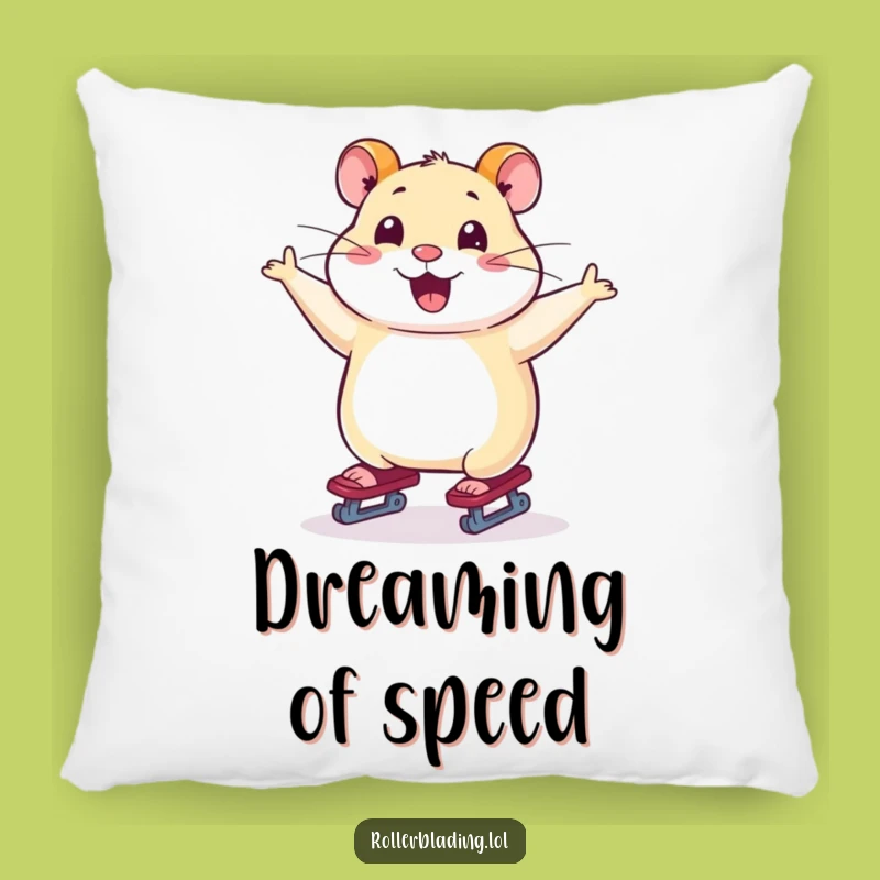 Funny Hamster Skating Pillow: Cozy Comfort with a Smooth Operator - Gift Idea