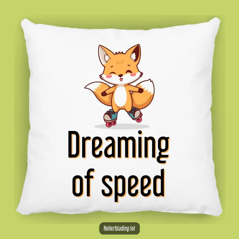 Funny Fox Pillow: Cozy Roller Skate Accent Pillow, Perfect Gift