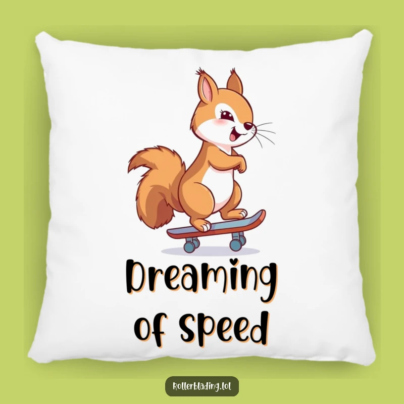 Funny Proud Squirrel Pillow: Cozy Comfort with Backwards Skating Style