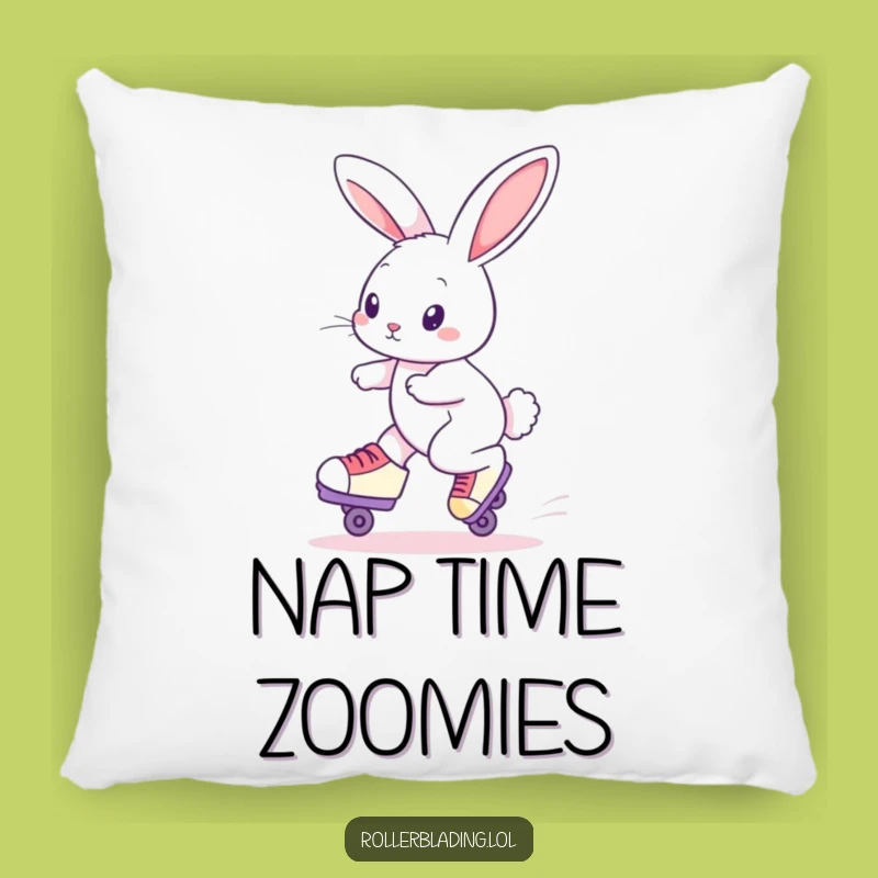 Funny Roller Skating Rabbit Pillow: Cozy Comfort with a Curious Bunny's Smooth Journey