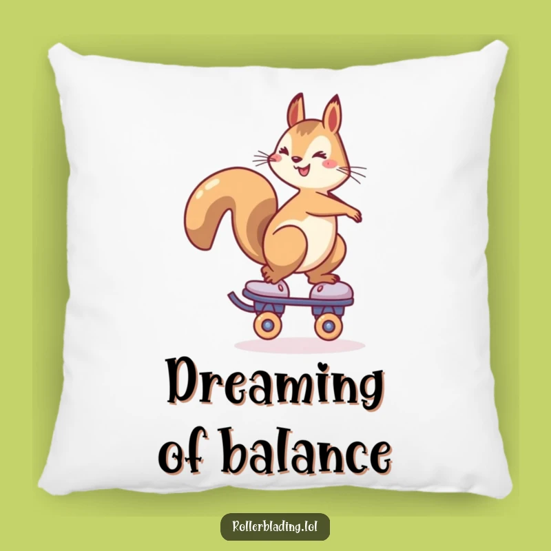 Funny Squirrel Roller Skate Pillow: Cozy Comfort with a Cheerful Balancer