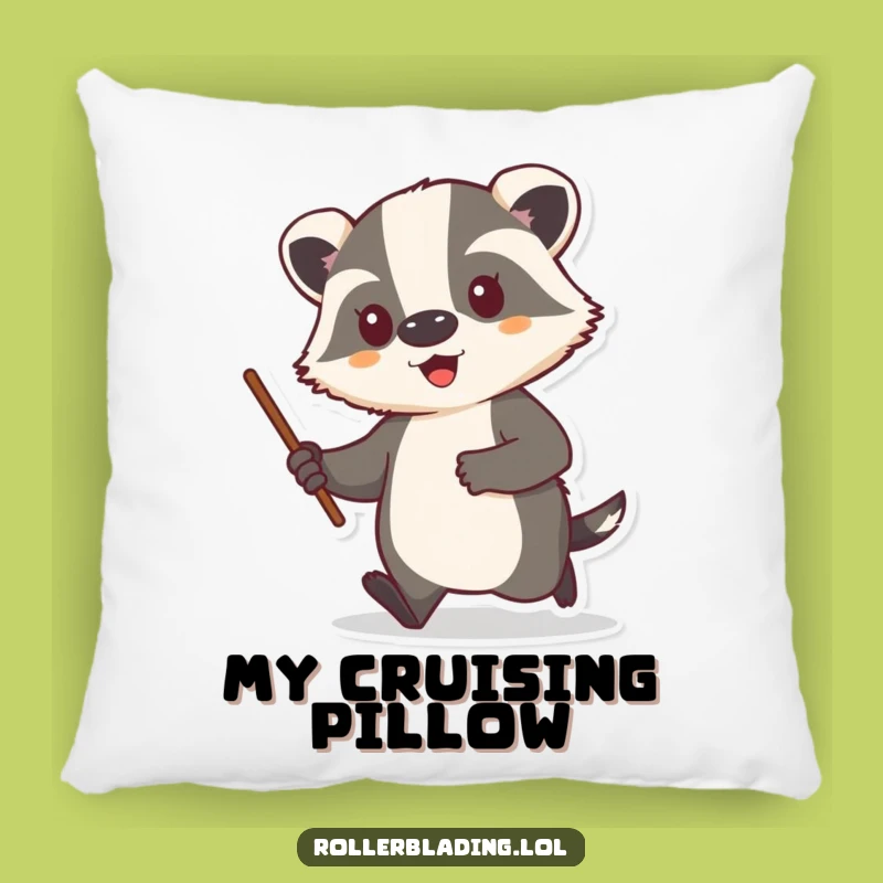 Funny Badger Cruise Pillow - Cozy Comfort, Proud Character, Hilarious Home Decor
