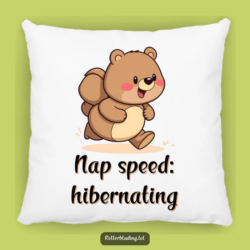 Funny Bear Speeding Pillow: Cozy Comfort with a Proud, Fast Friend - Gift Idea