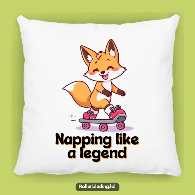 Funny Fox Roller Skate Slide Pillow - Plush Comfort with Stylish Humor Gift