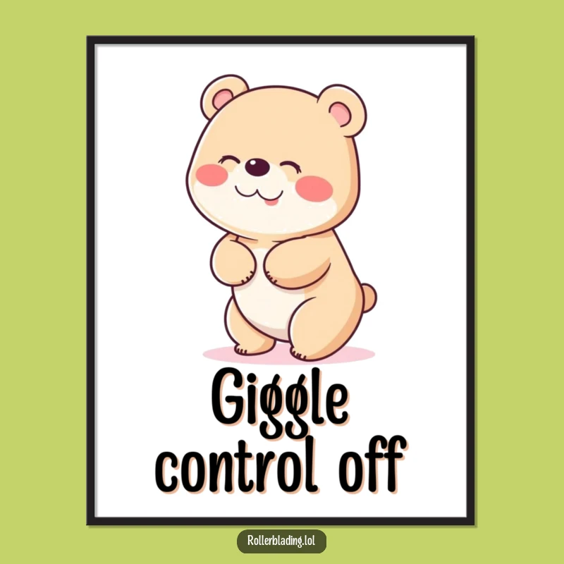 Funny Giggling Bear Digital Art: Joyful Wobbles for Instant Decor
