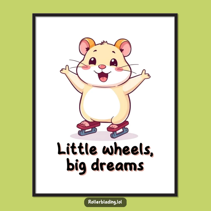 Funny Hamster Skating Digital Art: Instant Graceful Fun - Downloadable Gift
