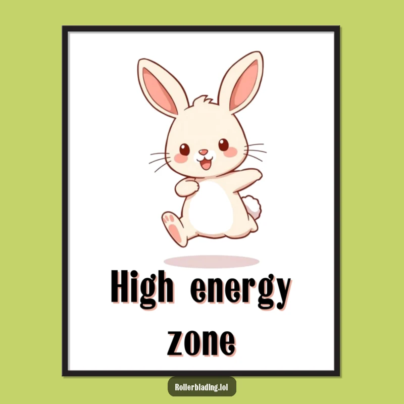 Funny Rabbit Jogging Digital Print - Bouncing Legs Art, Download