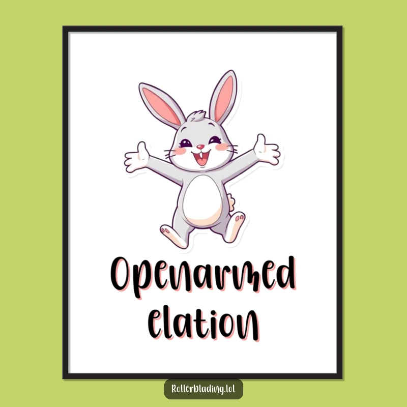 Funny Bunny Paraglider Digital Art: Instant Joyful Flight Download