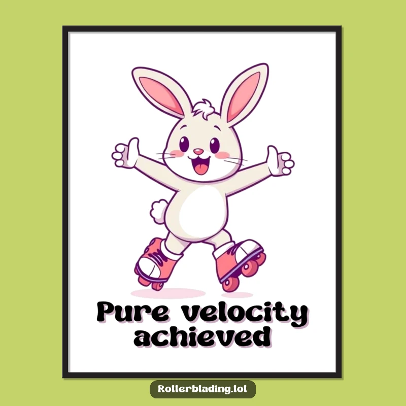 Funny Bunny Roller Skate Digital Art - Dynamic and Joyful Decor Gift