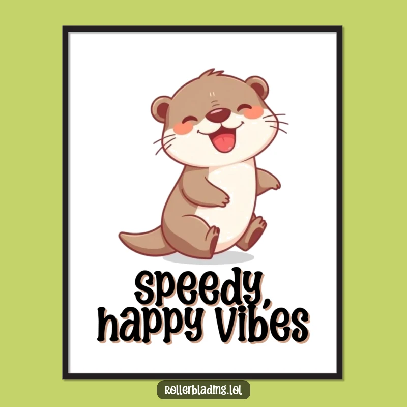 Funny Otter Joy Digital Print - Cheerful Wall Art, Happy Gift Idea