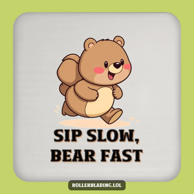 Funny Bear Speeding Coaster: Protect Surfaces with Proud Speed - Fun Gift