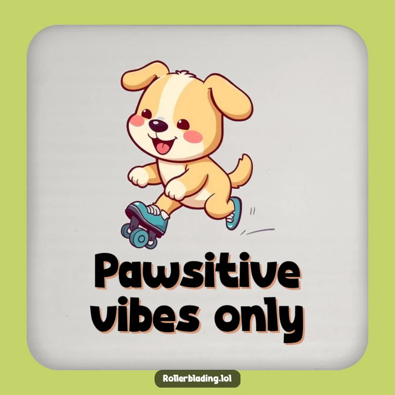 Funny Dog Roller Skating Coaster: Pup's Smooth Moves, Hilarious Table Protector Gift!