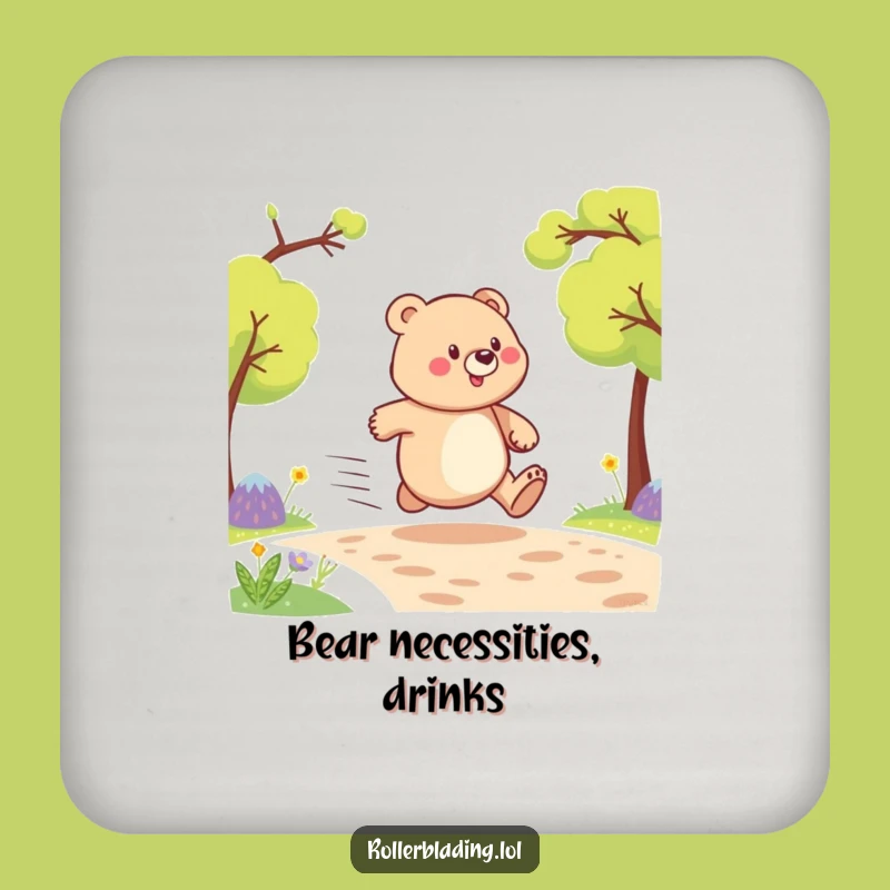 Funny Proud Bear Speeding Coaster Set - Protect Surfaces with Humor